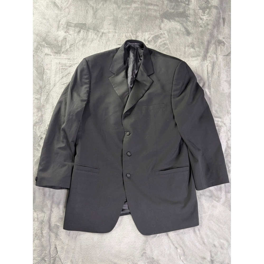 Versace Classic V2 Mens Black Blazer Sport Coat satin-finish lapel facings